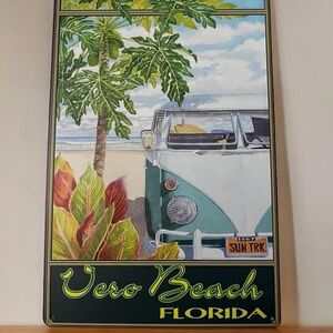 Vero Beach Florida Wall Art Metal Sign 12”x8”